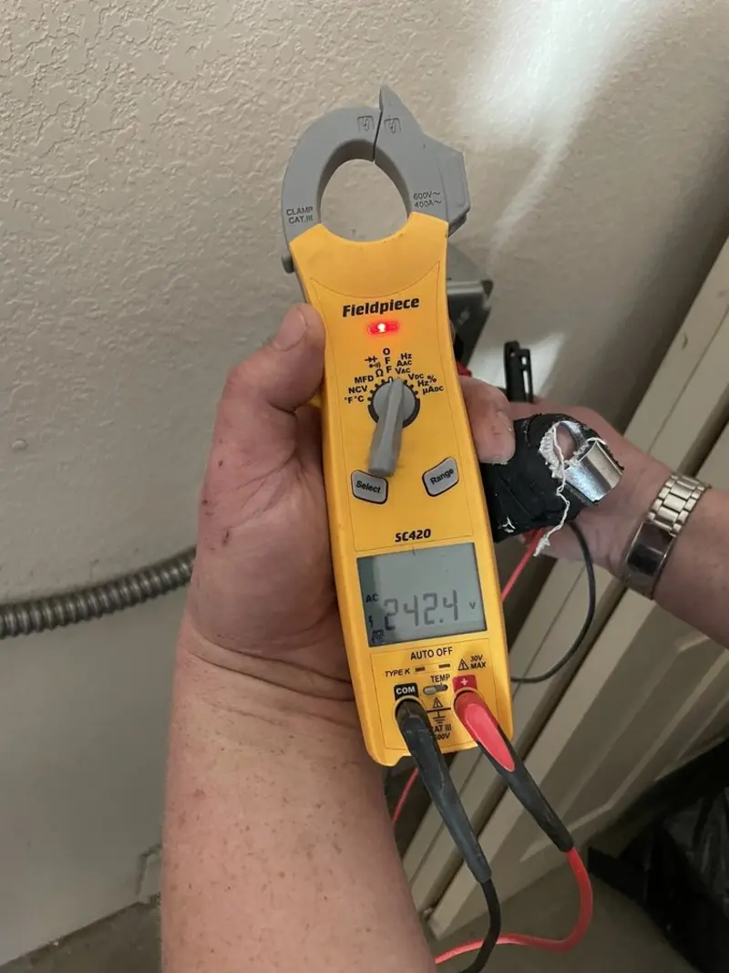 Voltage testing with clamp meter during Generator Installation in Secaucus